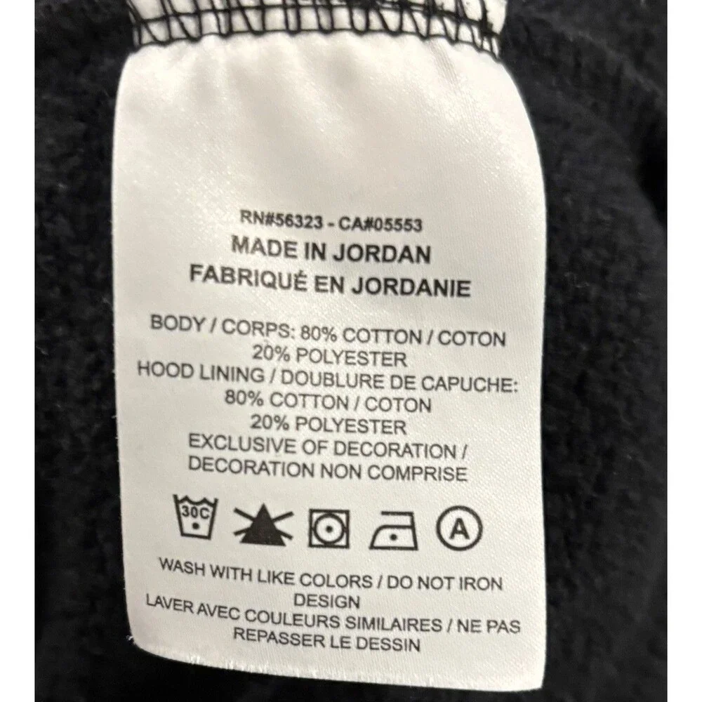 Nike Air Jordan Hoodie Mens Large Black Jumpman Classics Logo Print Pullover